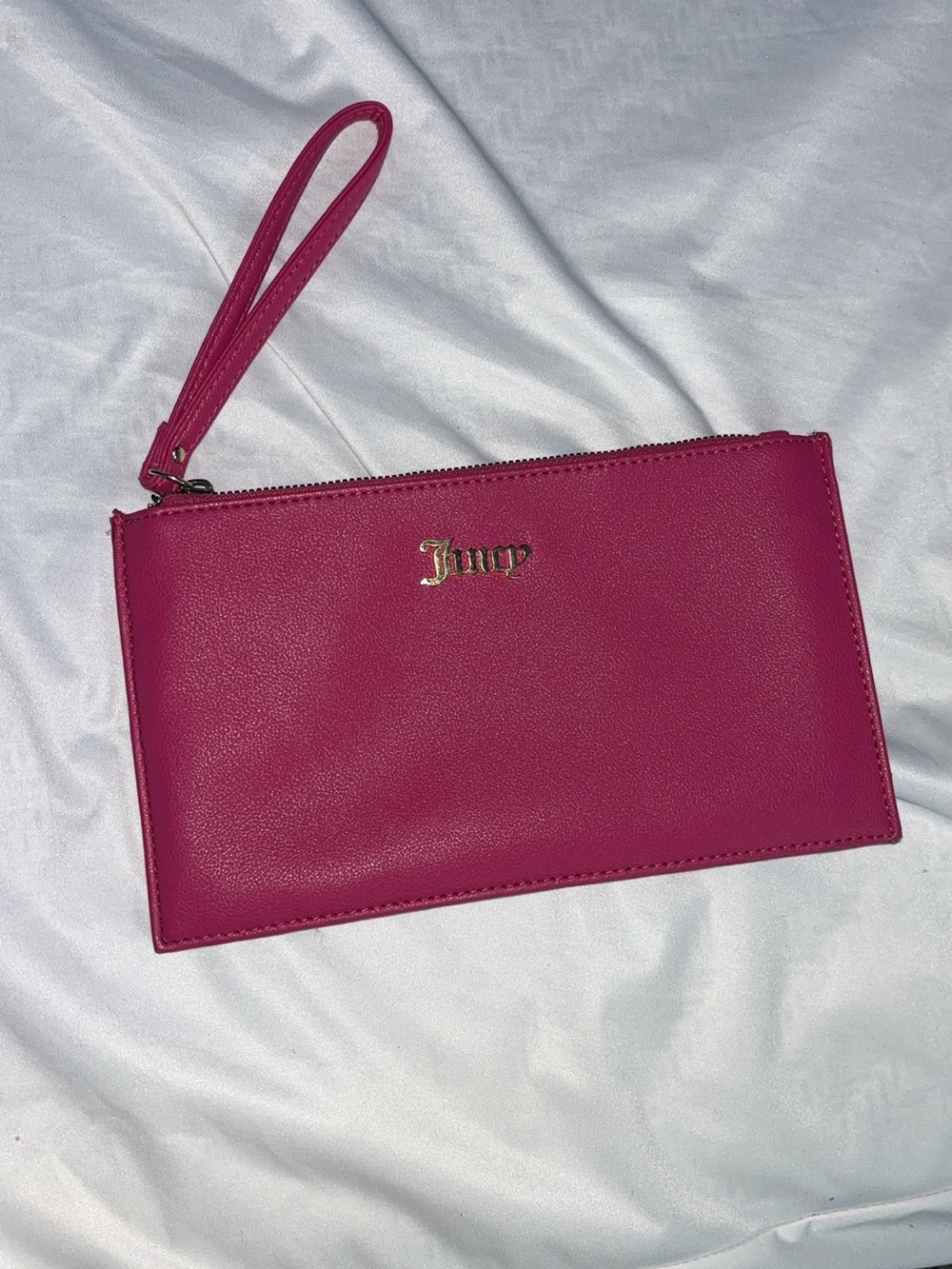 Juicy Couture Hot Pink Zip Wristlet Clutch